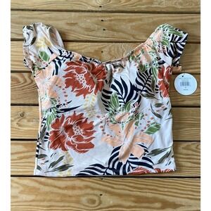 NWT DownEast Coast to Coast Swimsuit Top Medium Women’s Suntan Floral $39.99